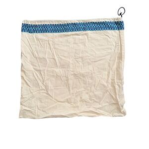 Tory Burch Drawstring‎ Dust Bag Blue Logo Print Beige Canvas